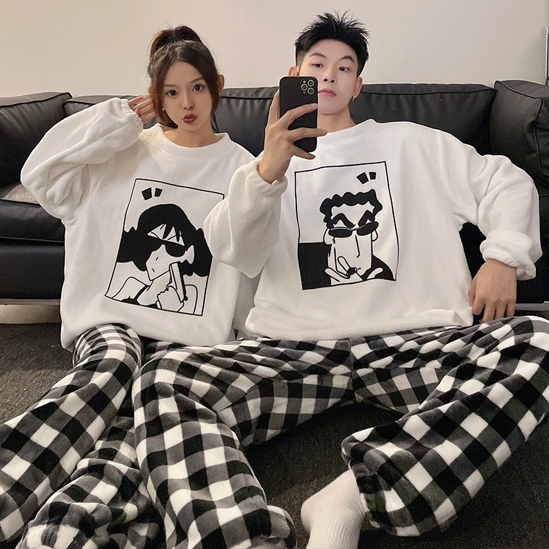 Winter Clothing In Japan - Kawaii Crayon Shin-Chan Couple Pajamas Set