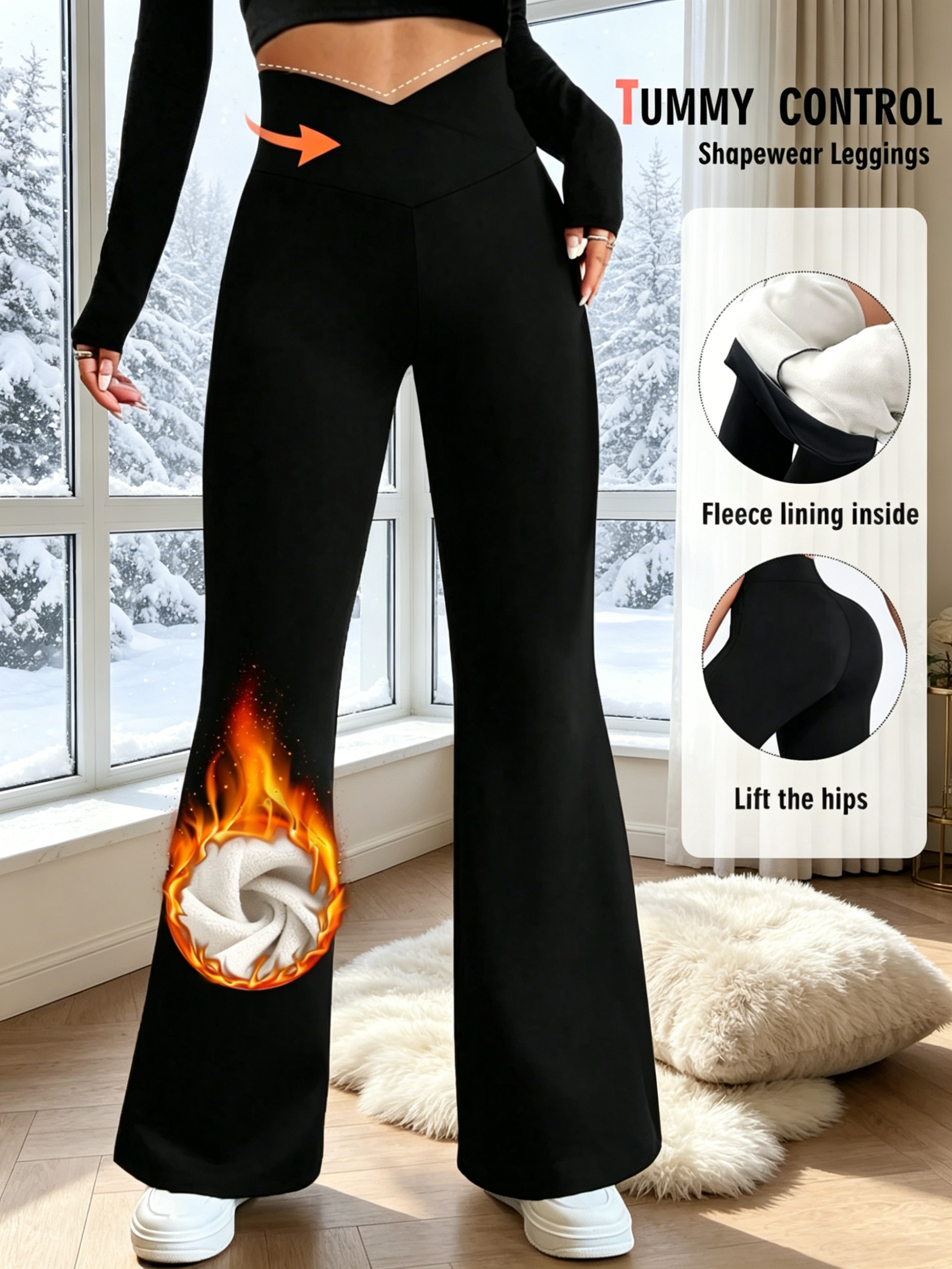 Winter Yoga Clothing - Ladies winter plus velvet bell bottoms