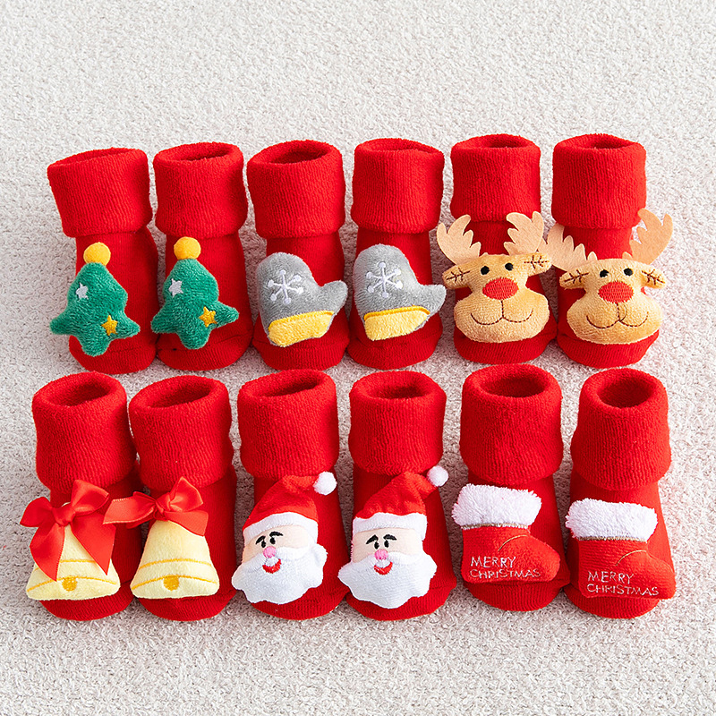Winter Clothing For Baby Girl - Baby Christmas Socks Newborns Cotton Winter