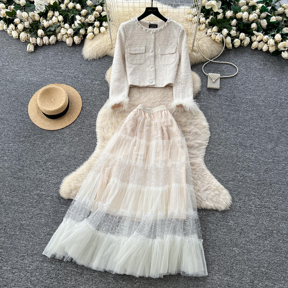 Winter Clothing Line - Chic Vintage Beading mesh Elegant High