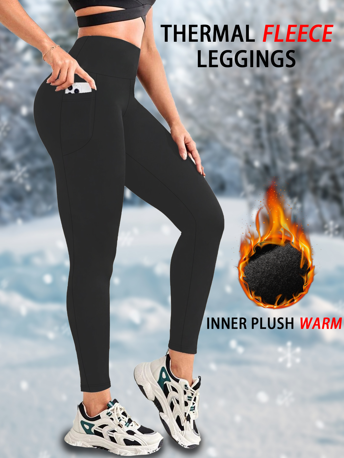 Womens Thermal Fleece Lined Hi - огляд і ціна Winter Yoga Clothing