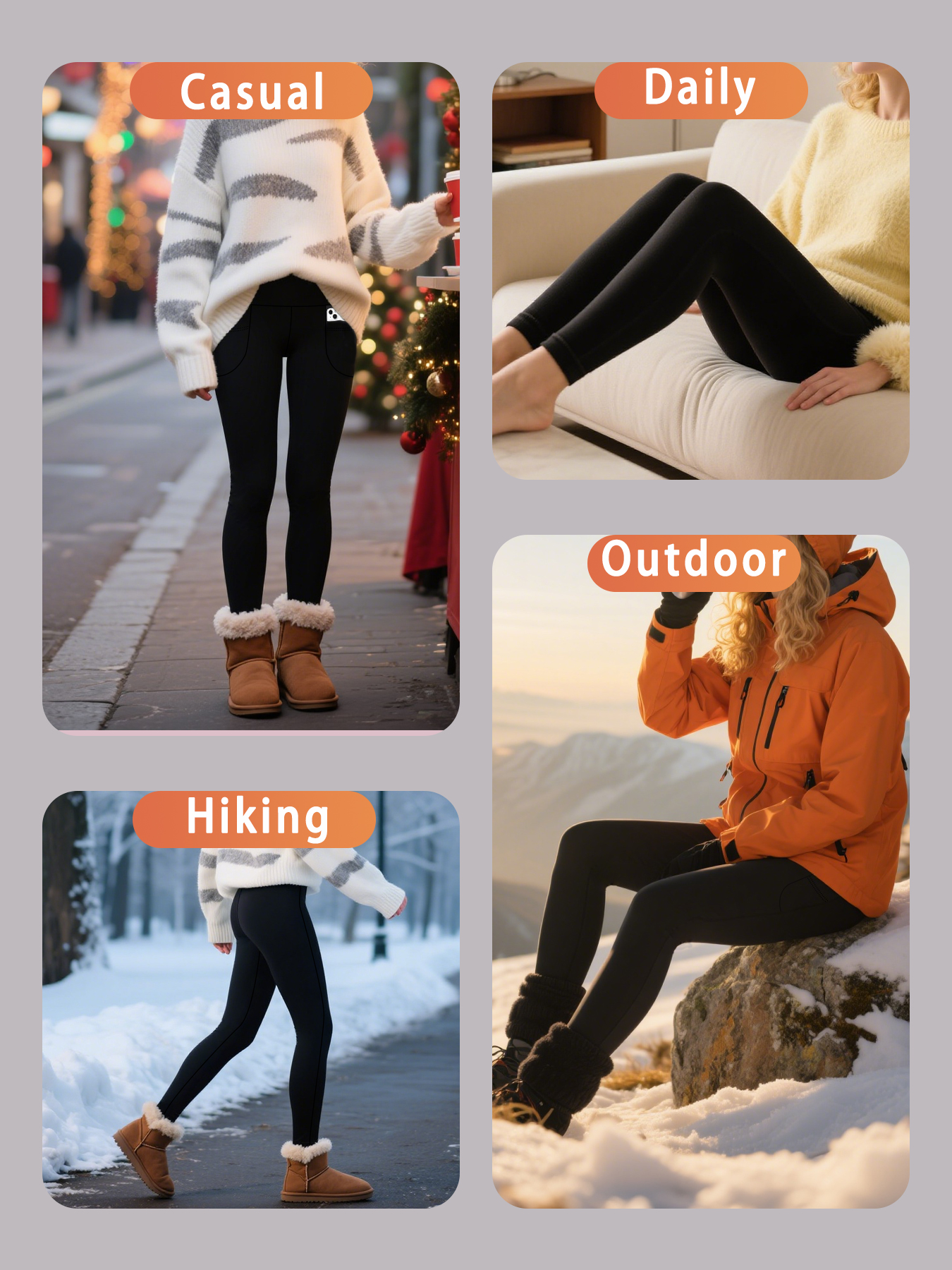 Womens Thermal Fleece Lined Hi - огляд і ціна Winter Yoga Clothing
