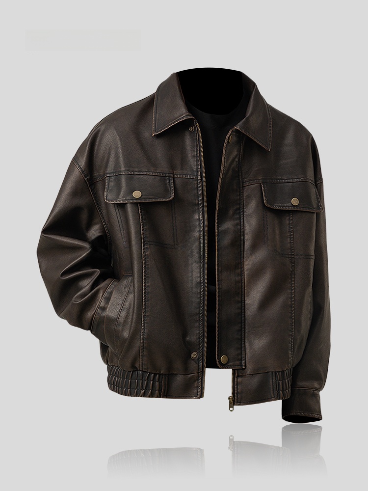 Trendy Loose Men's Leather Jac - огляд і ціна Winter Sun Clothing