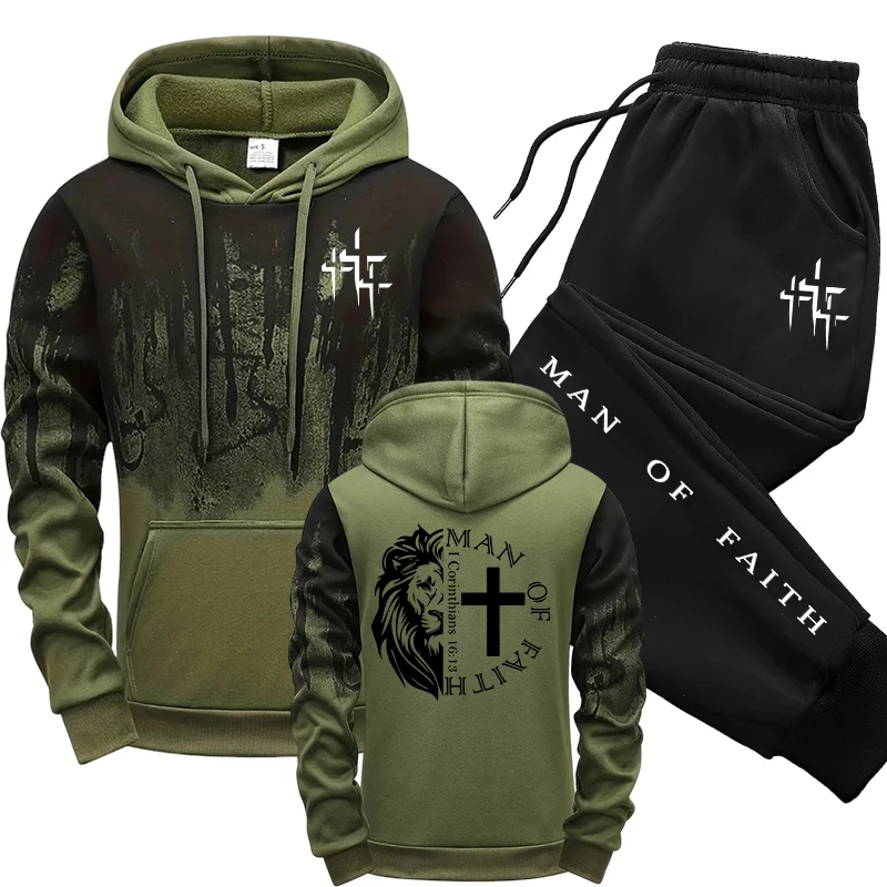 Man of Faith Pattern Men's Set - огляд і ціна Winter Clothing