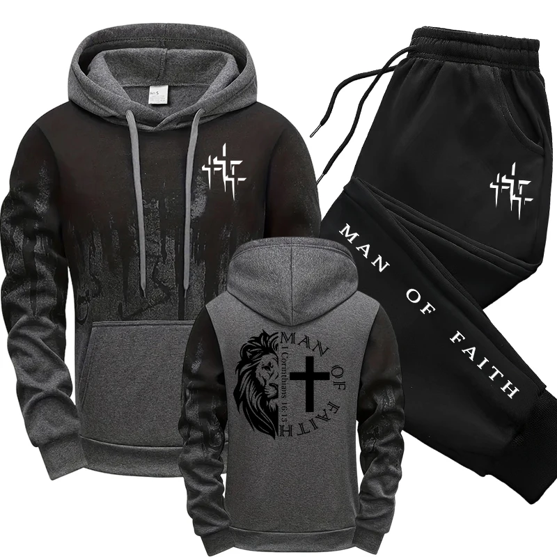 Man of Faith Pattern Men's Set - огляд і ціна Winter Clothing