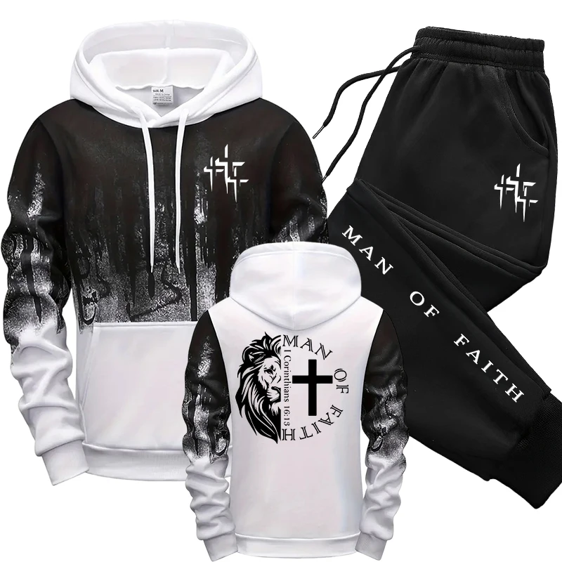 Man of Faith Pattern Men's Set - огляд і ціна Winter Clothing