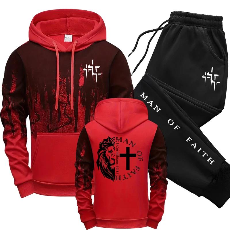 Man of Faith Pattern Men's Set - огляд і ціна Winter Clothing
